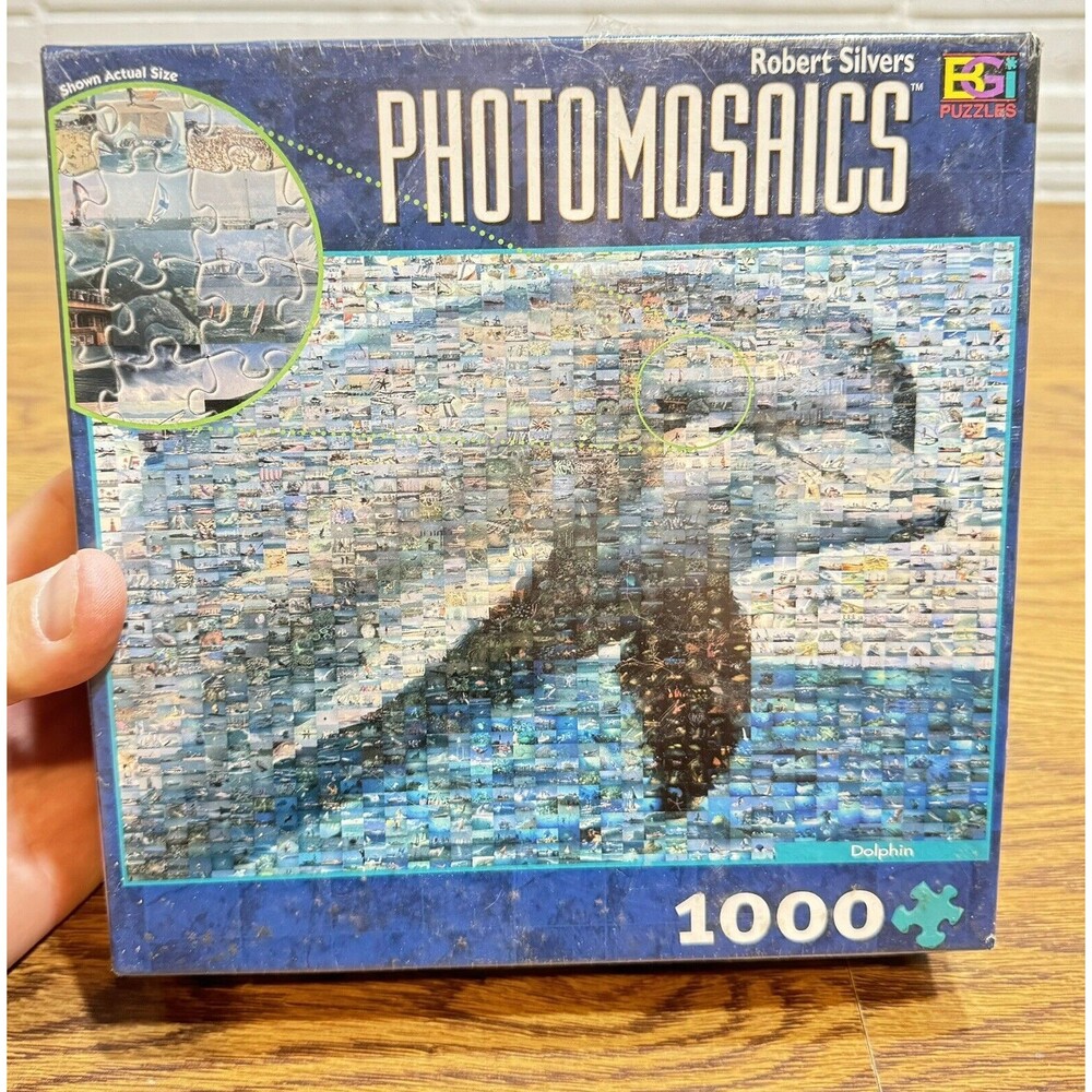 Dolphin Photomosaics Puzzle 1000 Pieces by Robert Silvers Ocean Sea New‎ Sealed